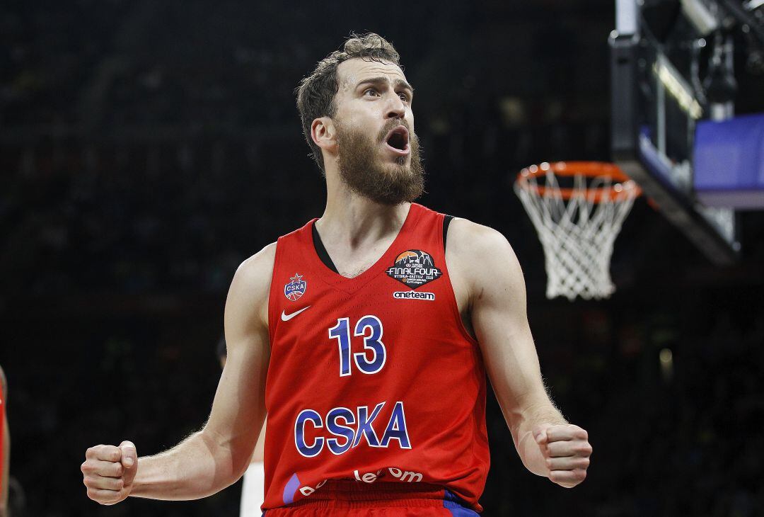 Sergio Rodríguez con la camiseta del CSKA