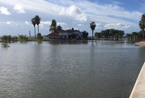 Inundación de la Playa de Poniente de Motril (Granada) tras el temporal de levante del 1 de noviembre de 2015