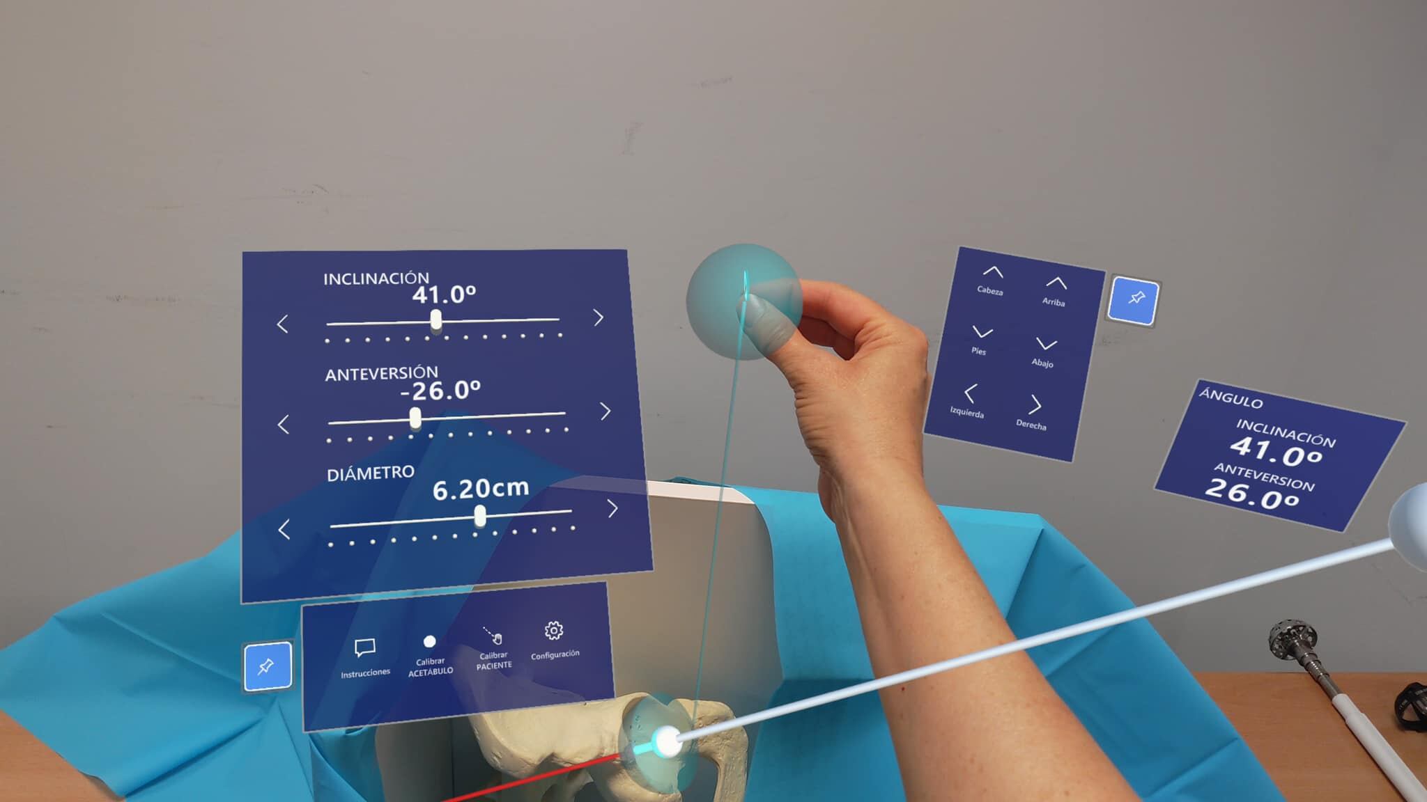 Imagen de la nueva aplicación que ayuda a mejorar la precisión de las operaciones de cadera.