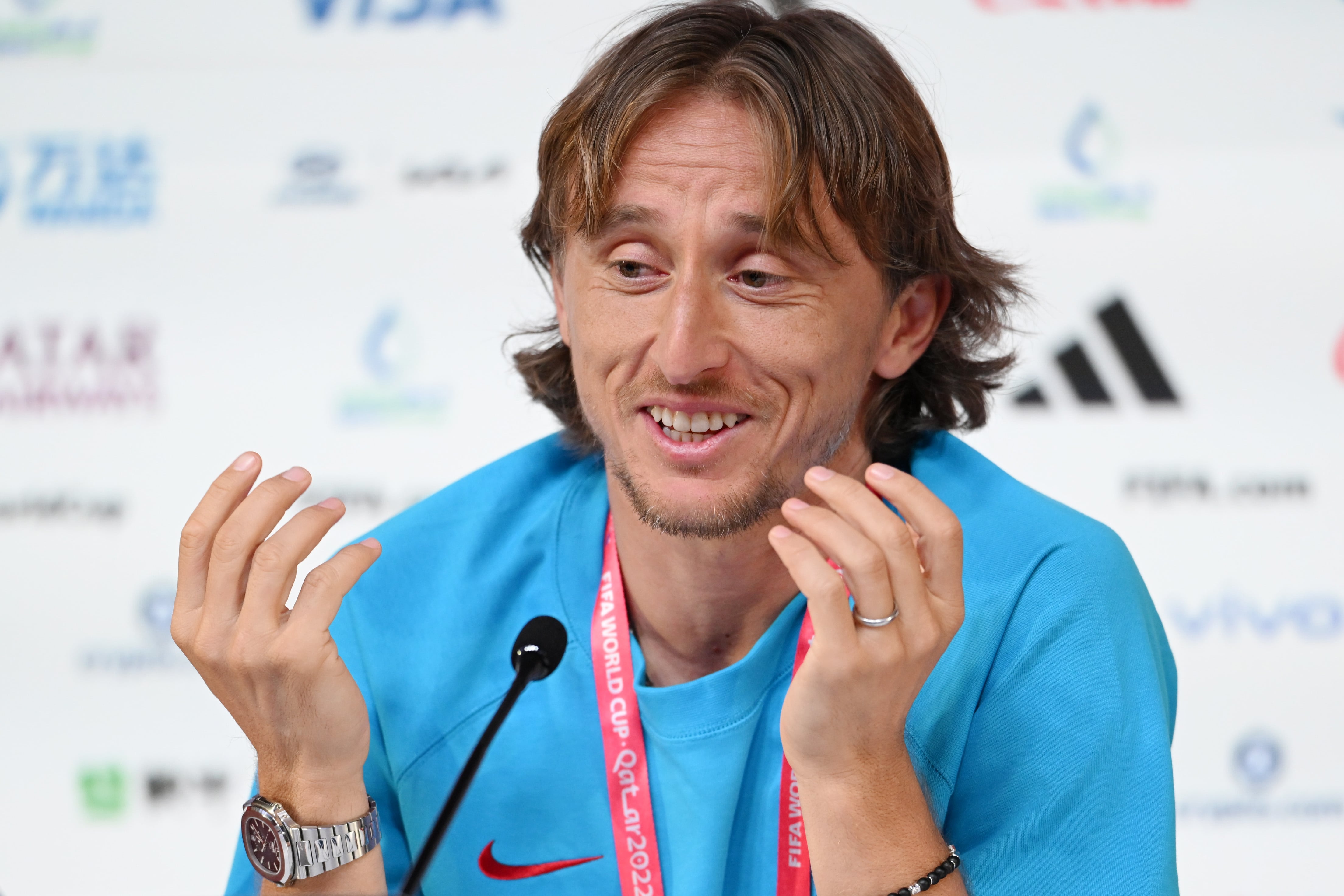 Luka Modric, durante una rueda de prensa con la selección croata