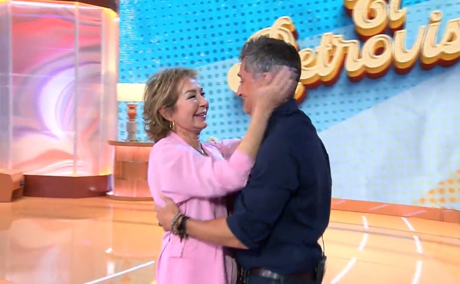 Ana Rosa Quintana y Antonio Hidalgo en su reencuentro.