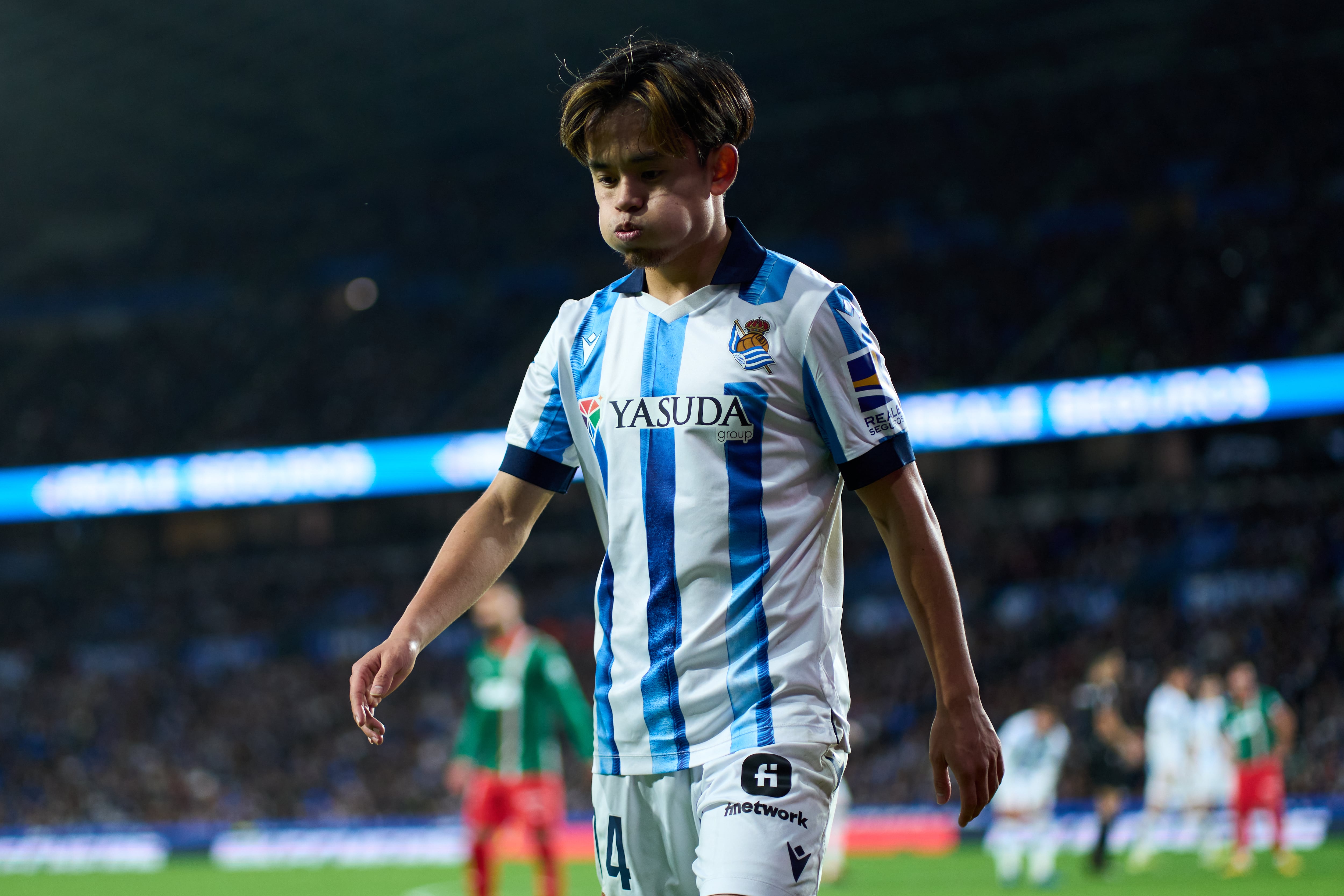 Kubo resopla durante el Real Sociedad - Deportivo Alavés.