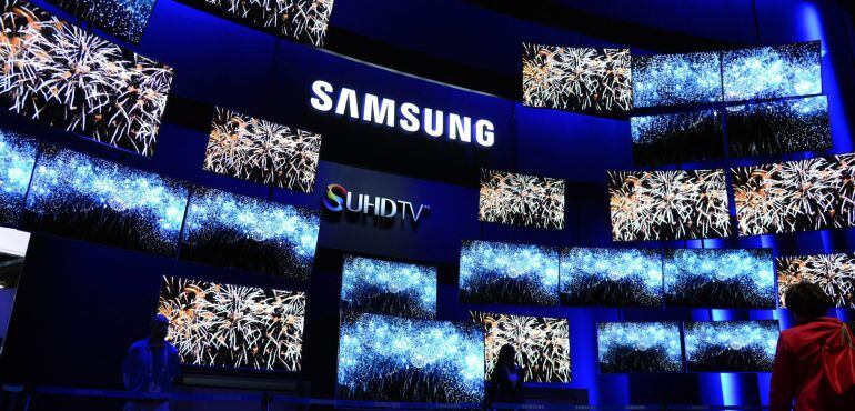 Televisores Samsung SUHD en la Feria Electrónica de consumo CES en Las Vegas, EE.UU.