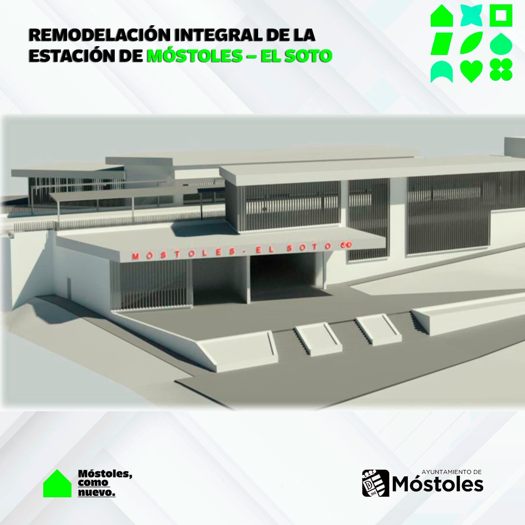 Maqueta de cómo quedará la estación de Móstoles-El Soto tras la remodelación