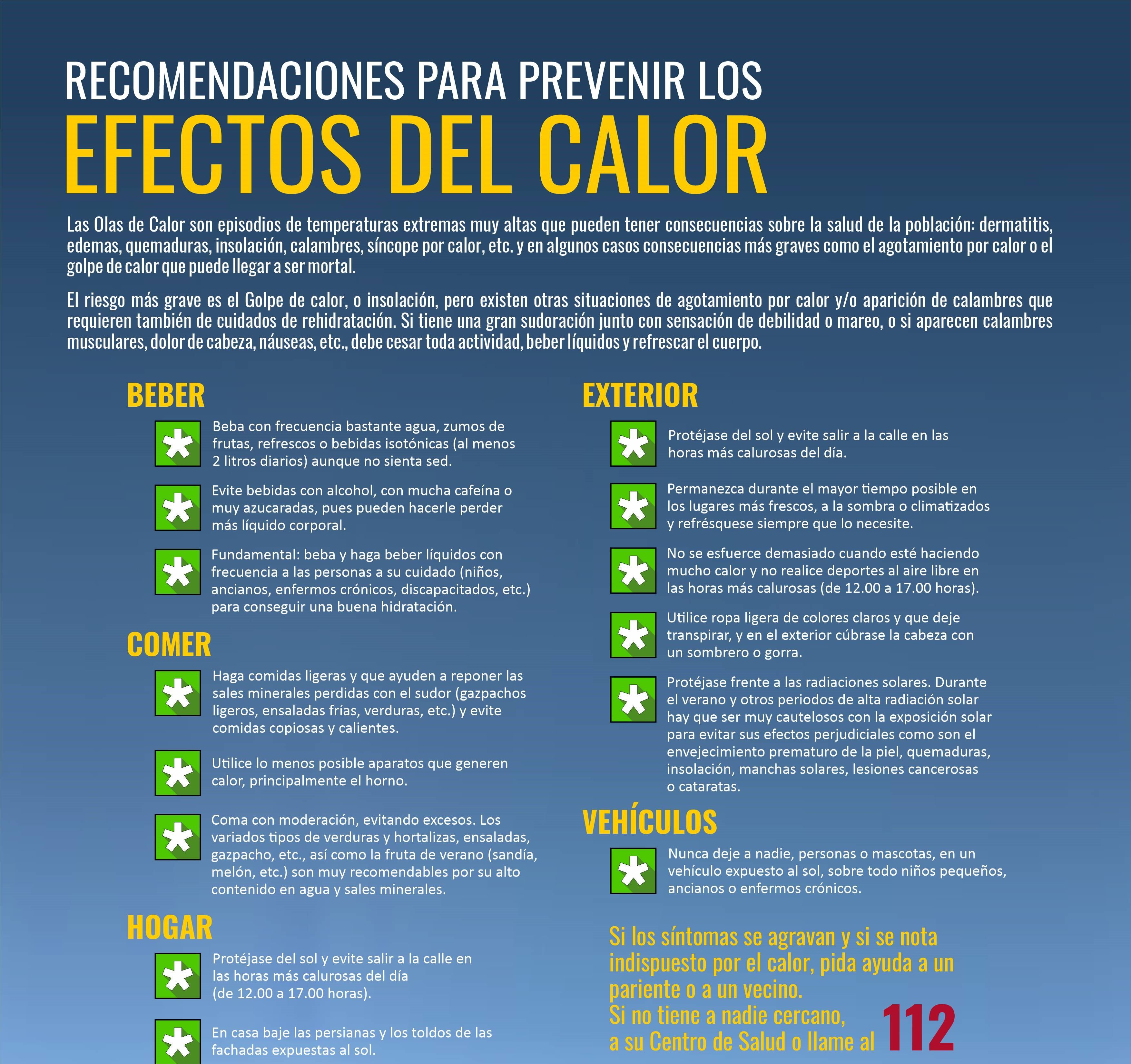 Cartel de recomendaciones para el calor