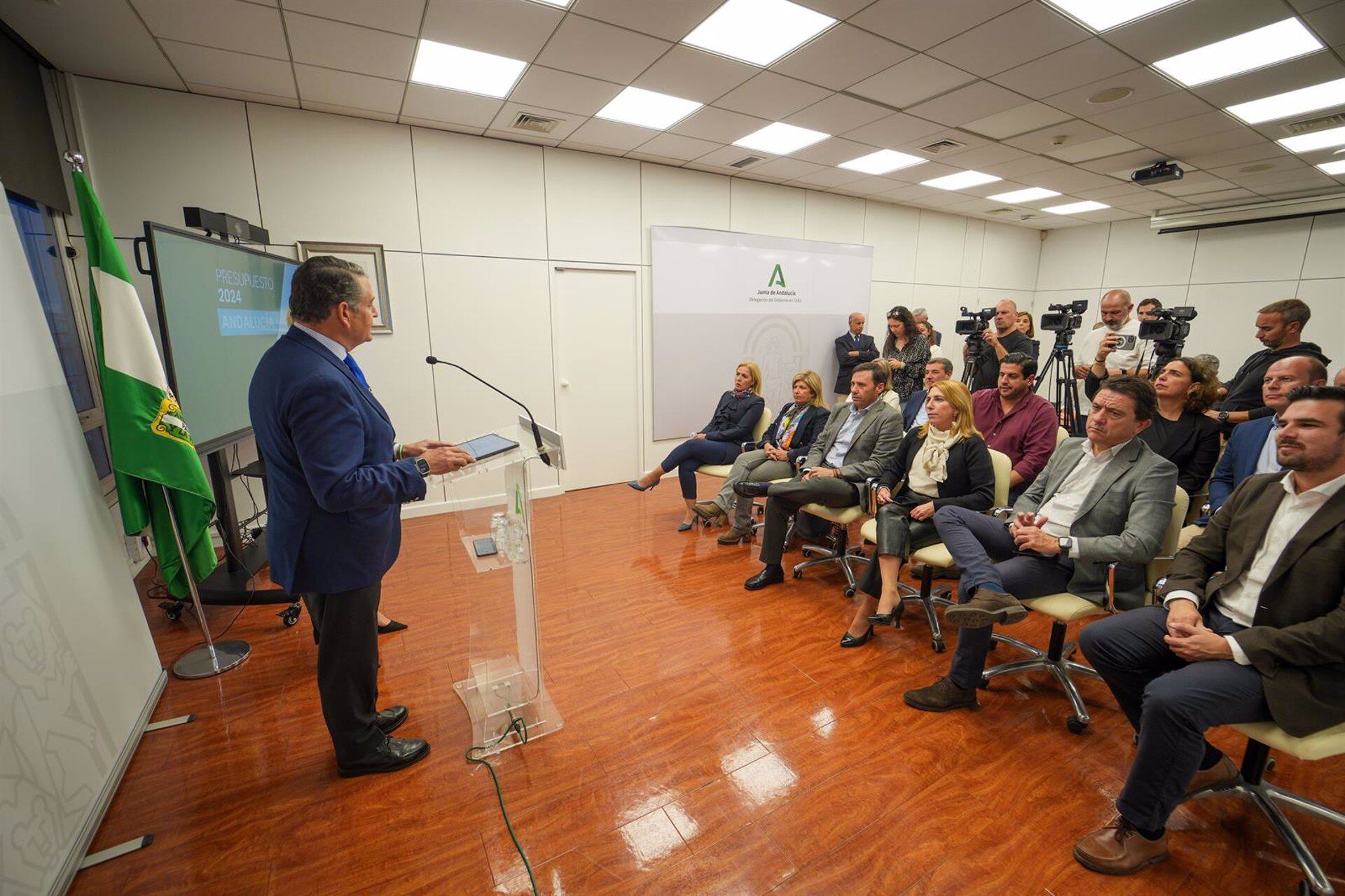 Antonio Sanz durante la presentación de los Presupuestos