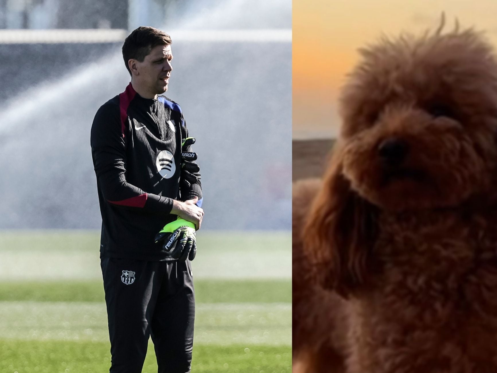 Szczesny con su perra Nala