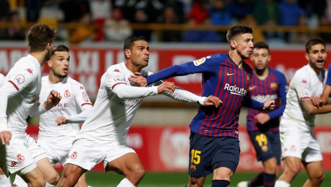 Aridane y Lenglet, durante el último Cultural-Barcelona disputado en octubre de 2018