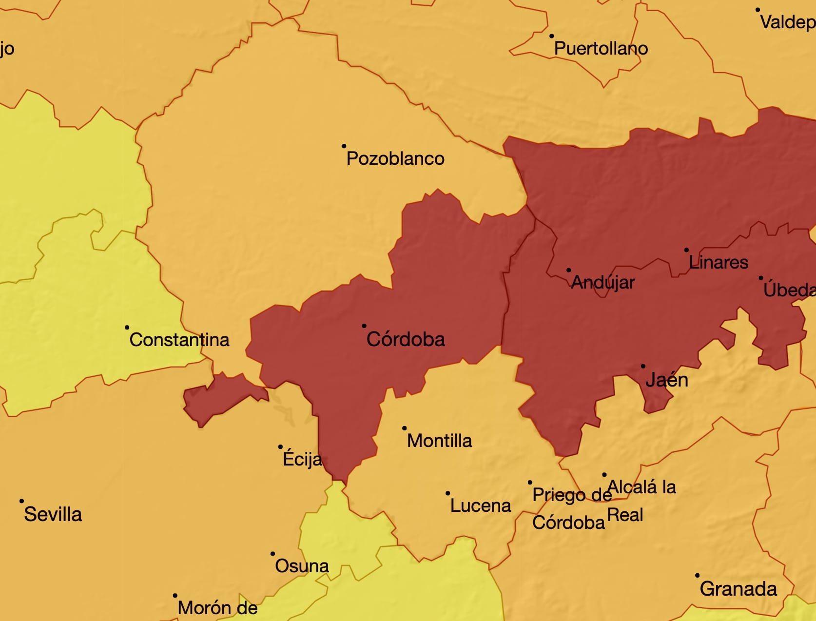 Previsión de altas temperaturas en Córdoba y Valle del Guadalquivir