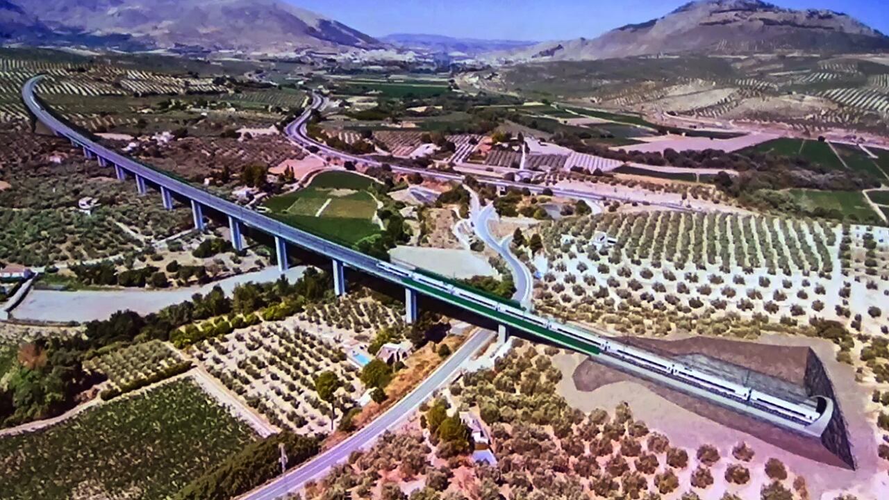 Proyección virtual de la Variante de Loja, en el tramo Valle del Genil