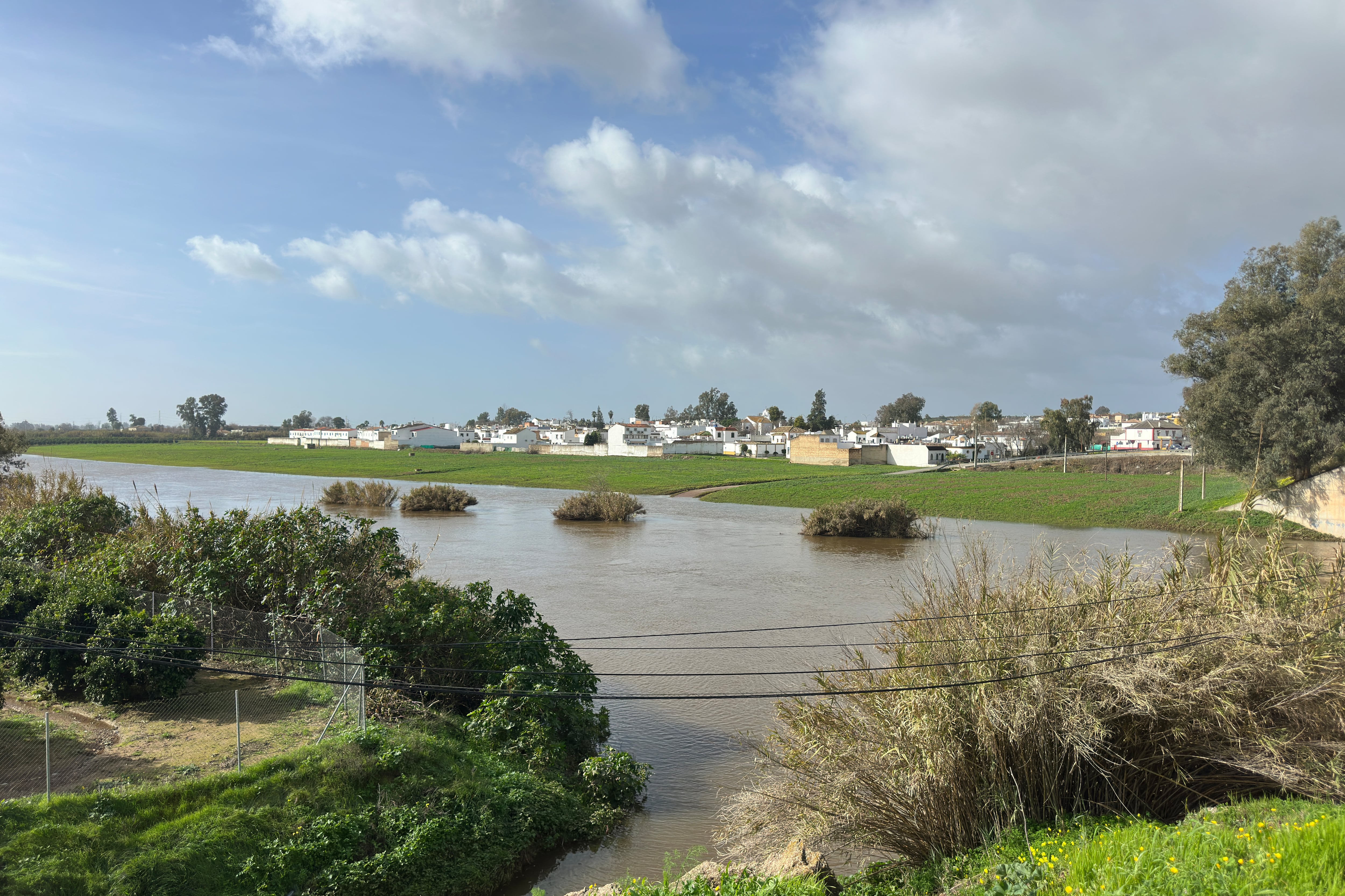 Río Guadalquivir a su paso por Villaverde del Río, Sevilla.