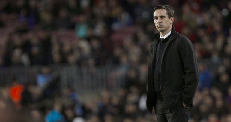 El técnico británico del Valencia Gary Neville.