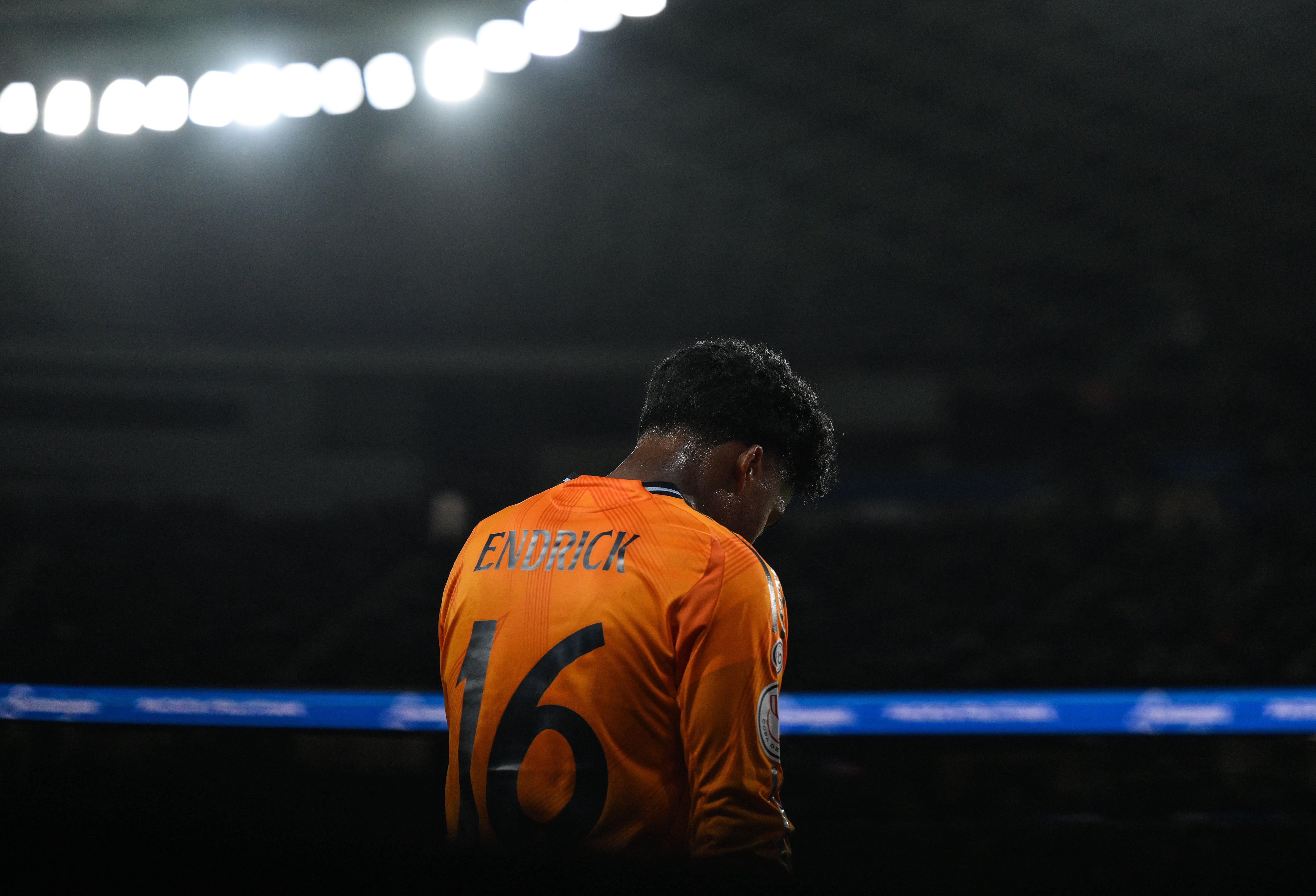 Endrick, jugador del Real Madrid, en el Reale Arena de San Sebastián