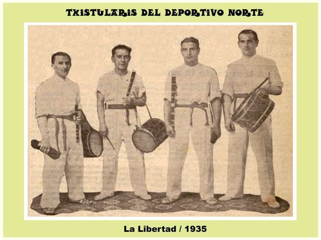 Los txistularis del Deportivo Norte en 1935