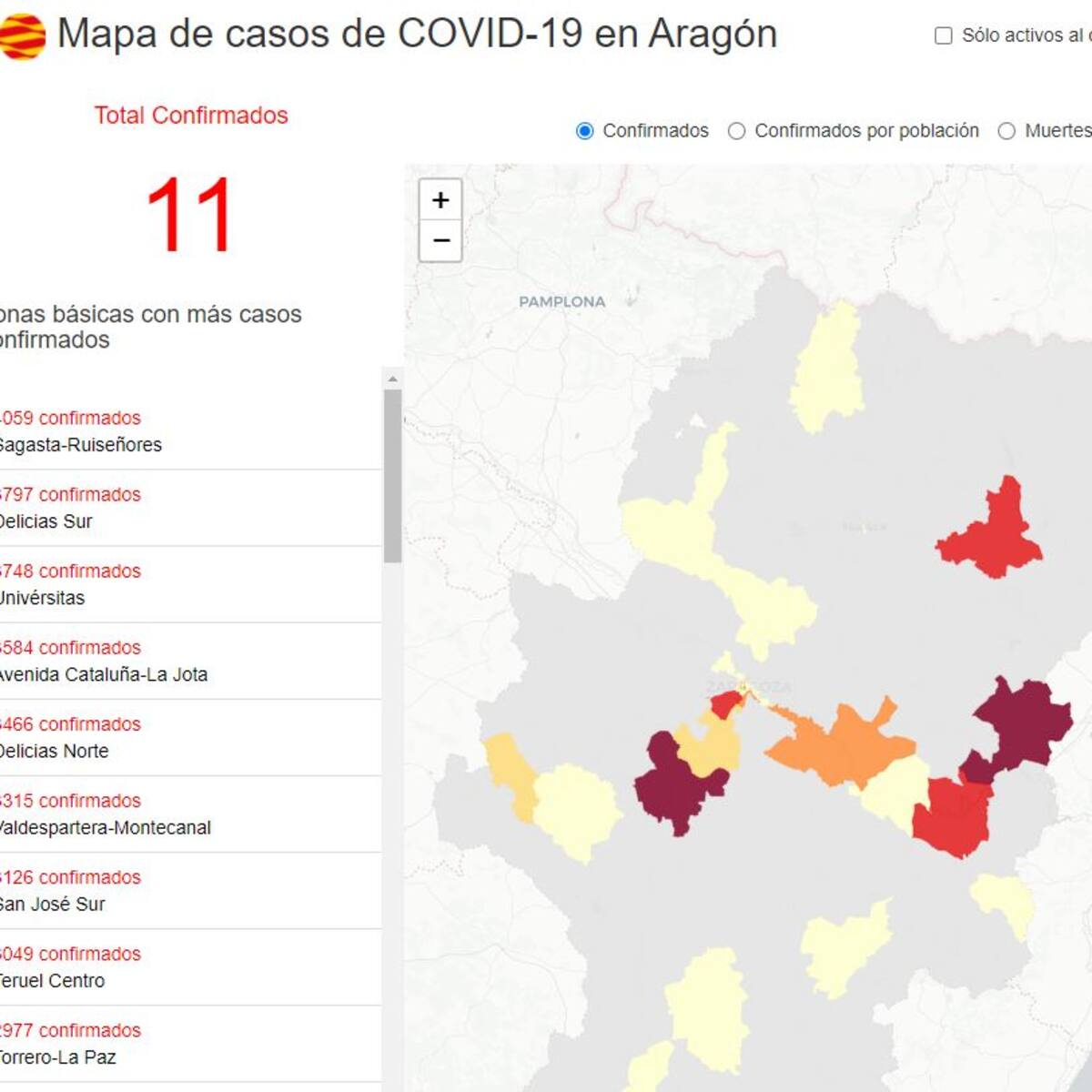 Once nuevos casos de coronavirus en la provincia de Huesca