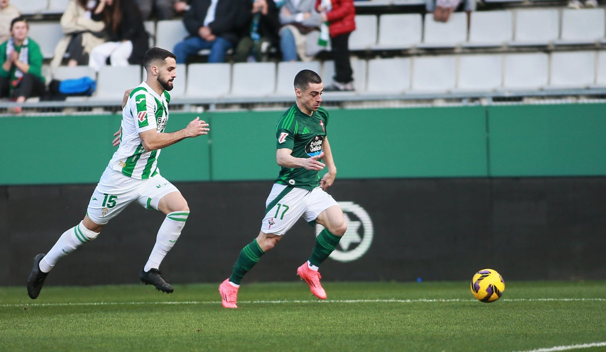 Josué Dorrío, en una imagen del Racing-Córdoba en A Malata (foto: Mariño / Cadena SER)