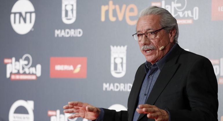 GRA068. MADRID, 21-07-2017.- El actor estadounidense Edward James Olmos,habla durante la gala de inauguración de los Premios Platino del Cine Iberoamericano 2017 