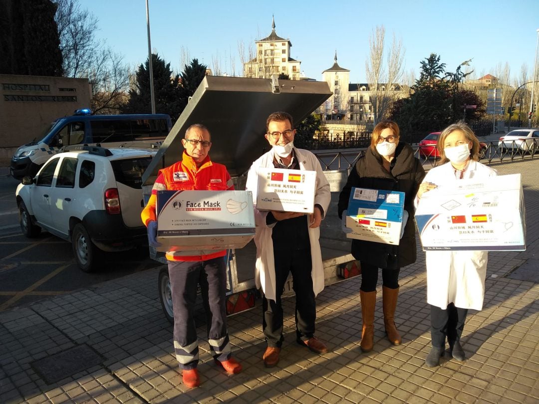 El material, a su llegada a Aranda