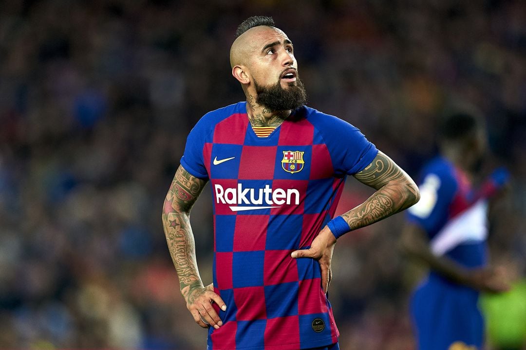 Arturo Vidal, durante un partido con el FC Barcelona