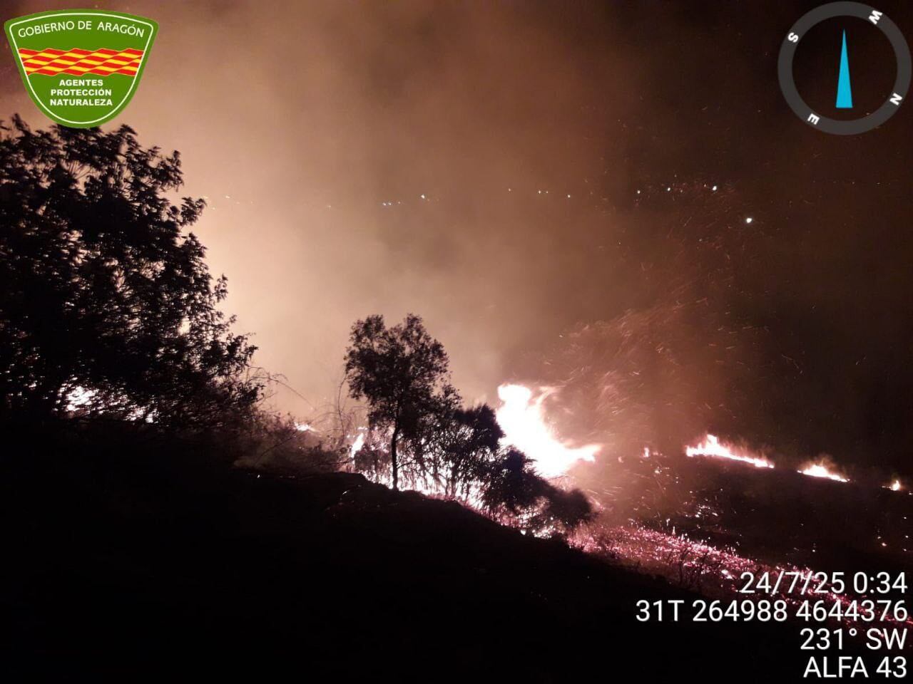 Imagen del incendio en Monzón
