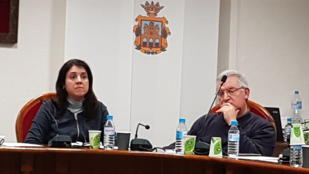 Sanz y Alcalde en el último pleno, tres días después de visibilizarse la crisie