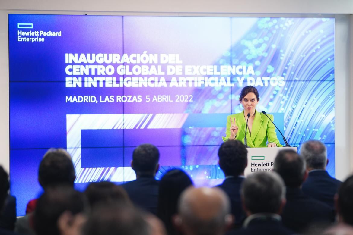 Isabel Díaz Ayuso durante la inauguración del Centro Global de Excelencia en Inteligencia Artificial y Datos