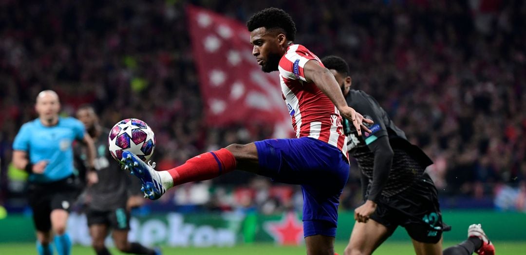 Thomas Lemar, durante la primera parte ante el Atlético de Madrid