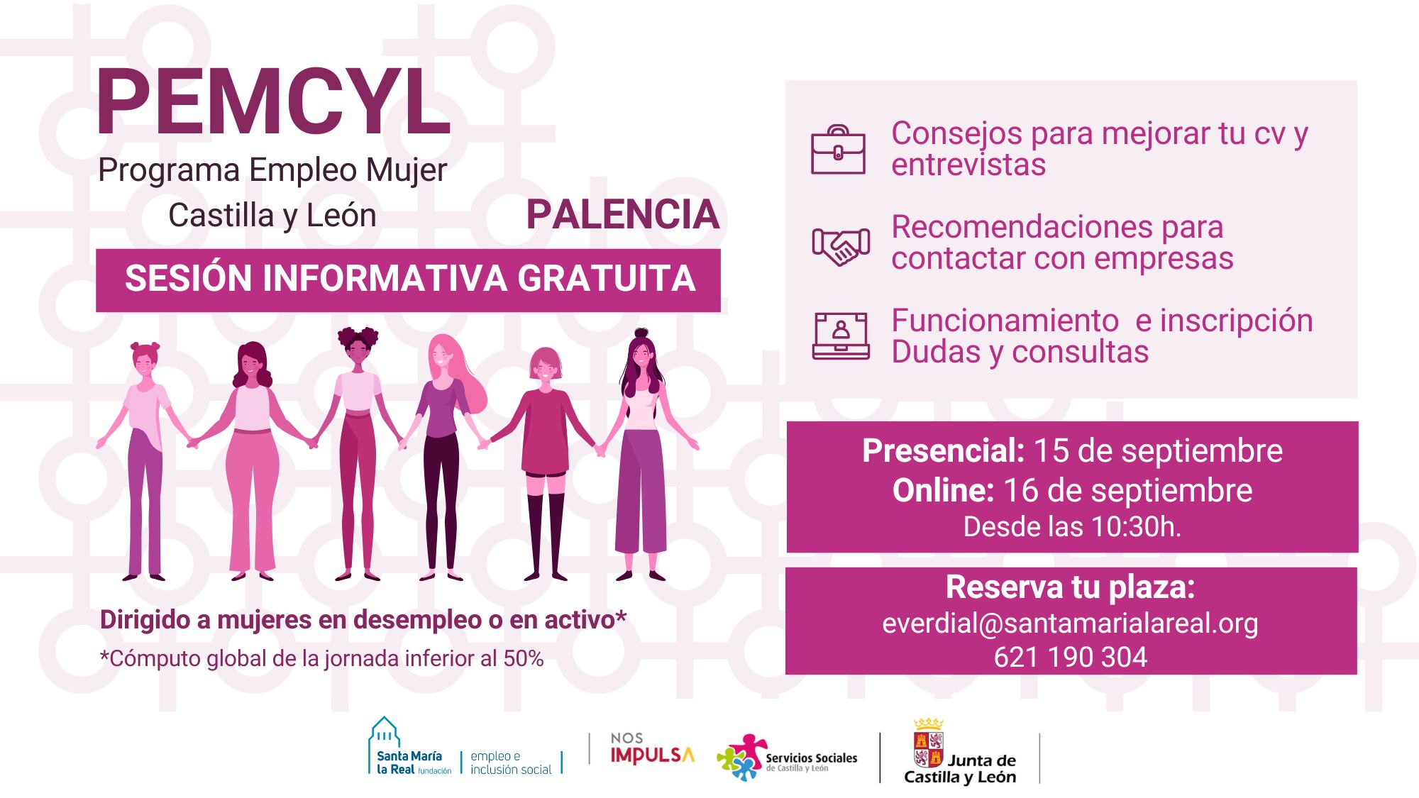 “PEMCYL” convoca sesiones informativas para mujeres de Palencia que quieran mejorar su búsqueda de empleo