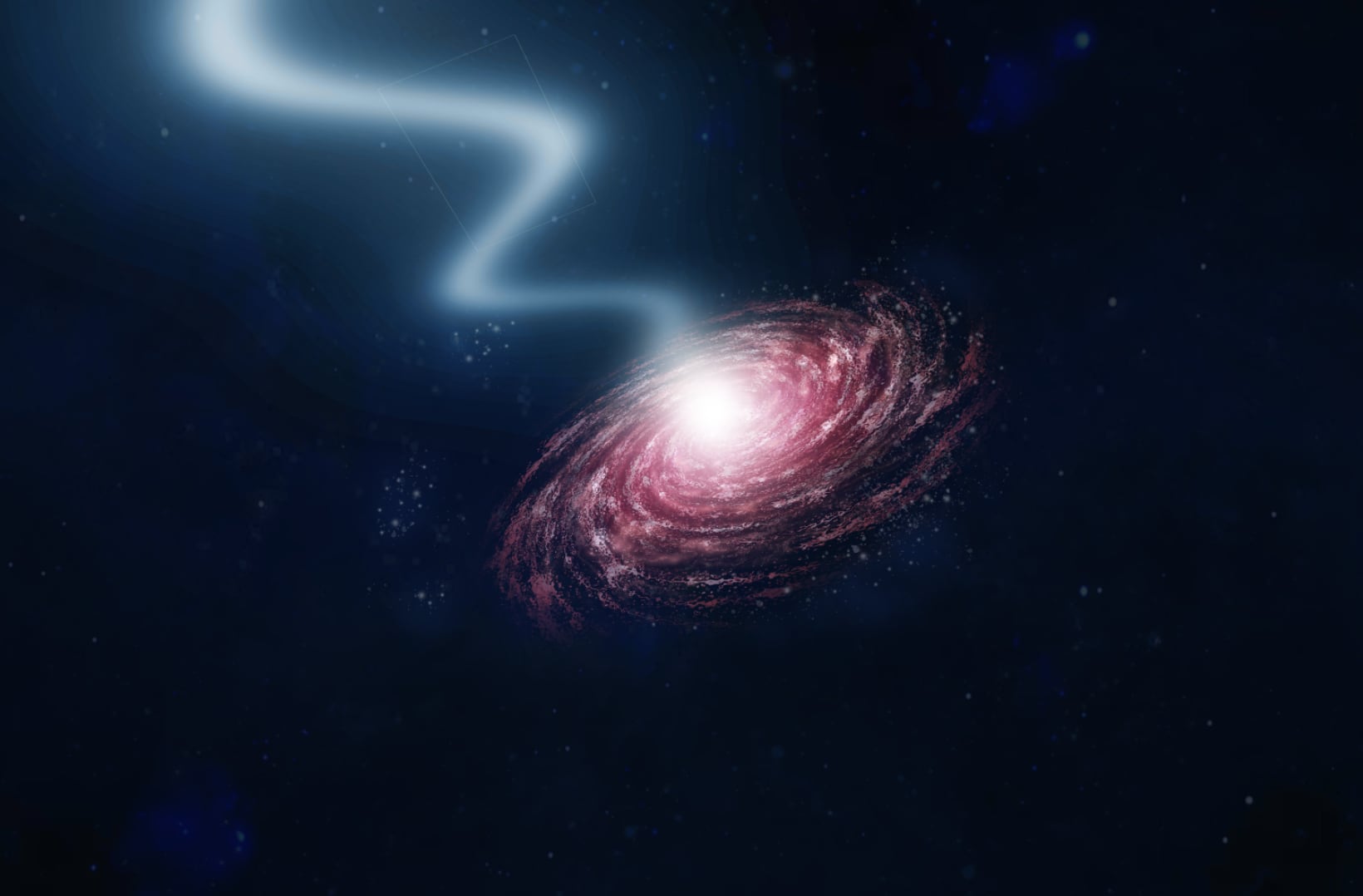 Un estudio liderado por el Instituto de Astrofísica de Andalucía (IAA-CSIC) muestra, con una resolución sin precedentes, la compleja estructura de un chorro relativista en la galaxia activa OJ 287. La imagen, captada por el telescopio espacial RadioAstron, muestra por primera vez una 'cinta' de plasma curvada y retorcida que arroja luz sobre los entornos extremos que rodean a los agujeros negros supermasivos, informa el Instituto de Astrofísica de Andalucía en un comunicado. EFE/Instituto de Astrofísica de Andalucía/ Juan Carlos Algaba, Universiti Malaya/SOLO USO EDITORIAL/SOLO DISPONIBLE PARA ILUSTRAR LA NOTICIA QUE ACOMPAÑA (CRÉDITO OBLIGATORIO)