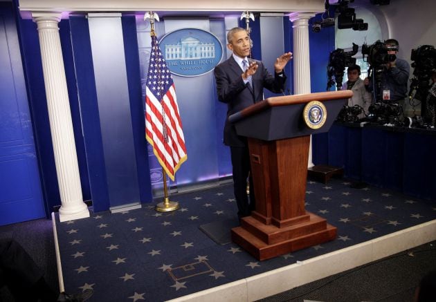 El presidente de EEUU, Barack Obama, durante su última rueda de prensa