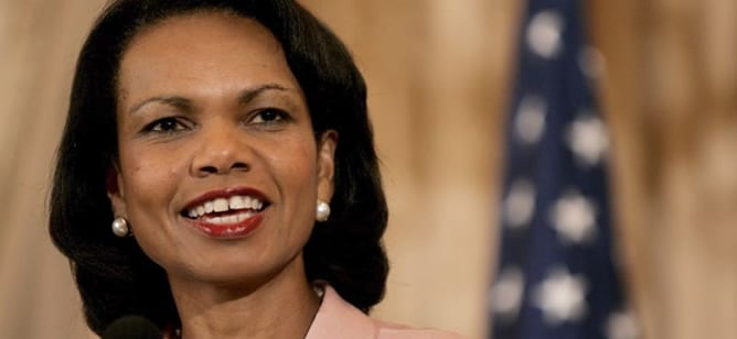 Condoleezza Rice fue secretaria de Estado norteamericana con el presidente George W. Bush