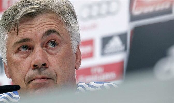 Ancelotti, durante una rueda de prensa