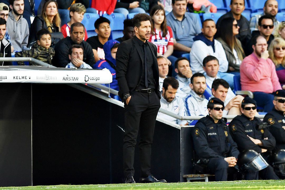 Simeone, durante el último partido de LaLiga frente al Espanyol