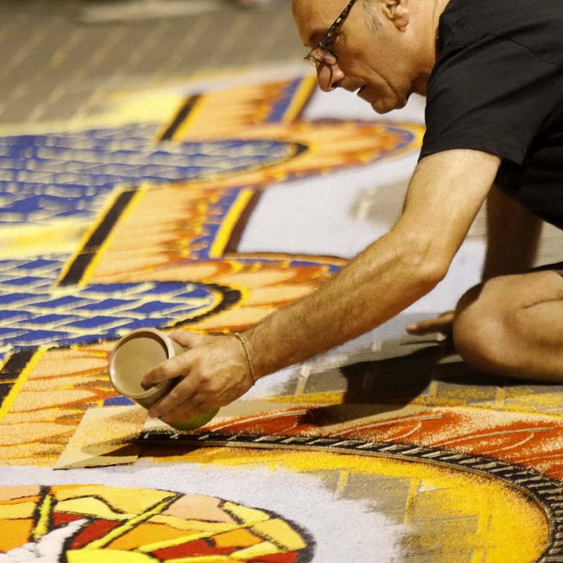 La ermita de San Antón de Elda, la Mayordomía de San Antón contará con una alfombra de serrín.