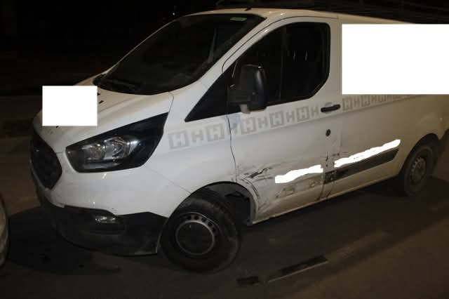 Uno de los vehículos que sufrió un accidente en Huesca