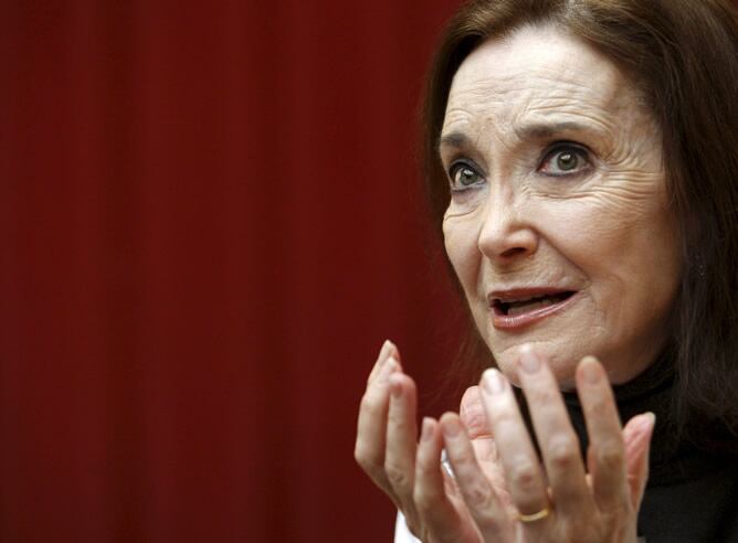 La actriz Nuria Espert durante la rueda de prensa donde representaba la obra 'La violación de Lucrecia', de William Shakespeare, el pasado mes de febrero