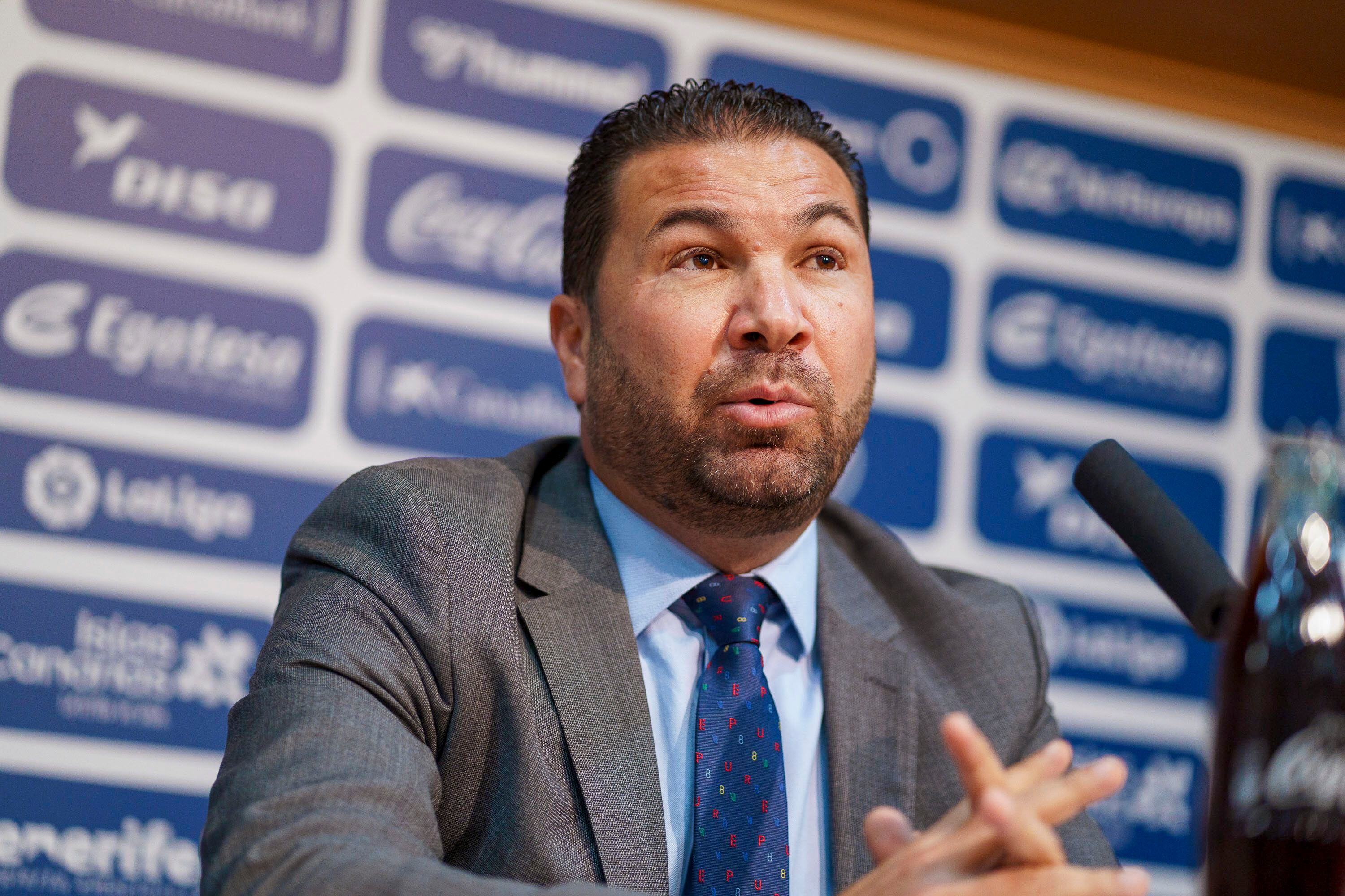 Juan Carlos Cordero, durante su despedida del Club Deportivo Tenerife.