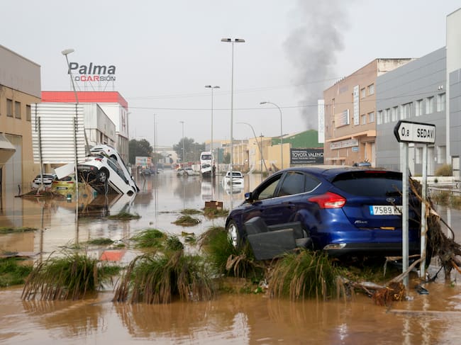 GRAFCVA3861. SEDAVÍ (VALENCIA), 30/10/2024.- Vista general del polígono industrial de Sedaví anegado a causa de las lluvias DANA. EFE/Miguel Ángel Polo