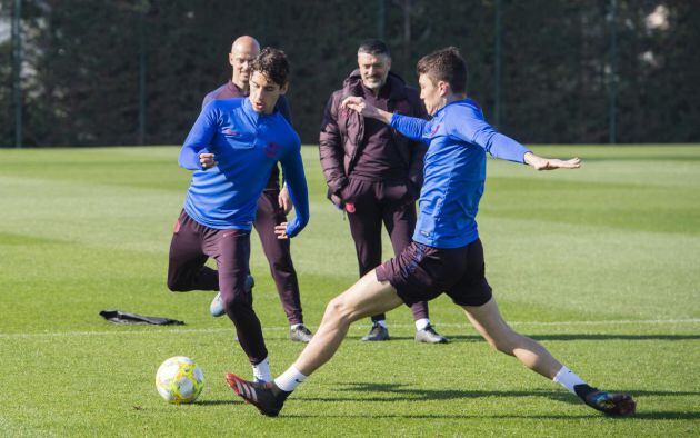 Entrenamiento del Barça B en la Ciudad Deportiva del Barça