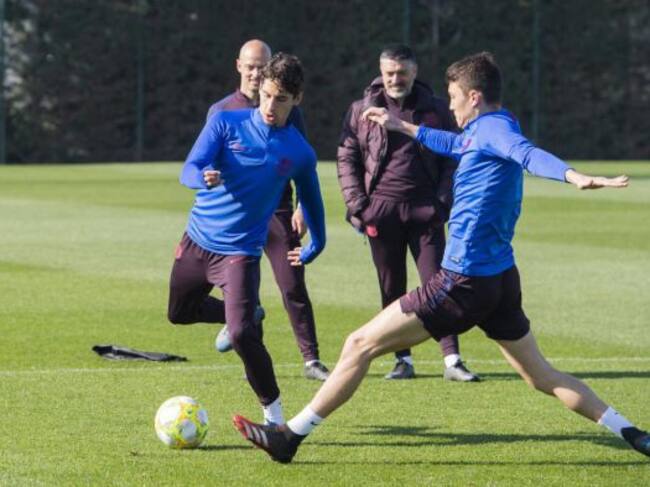 Entrenamiento del Barça B en la Ciudad Deportiva del Barça