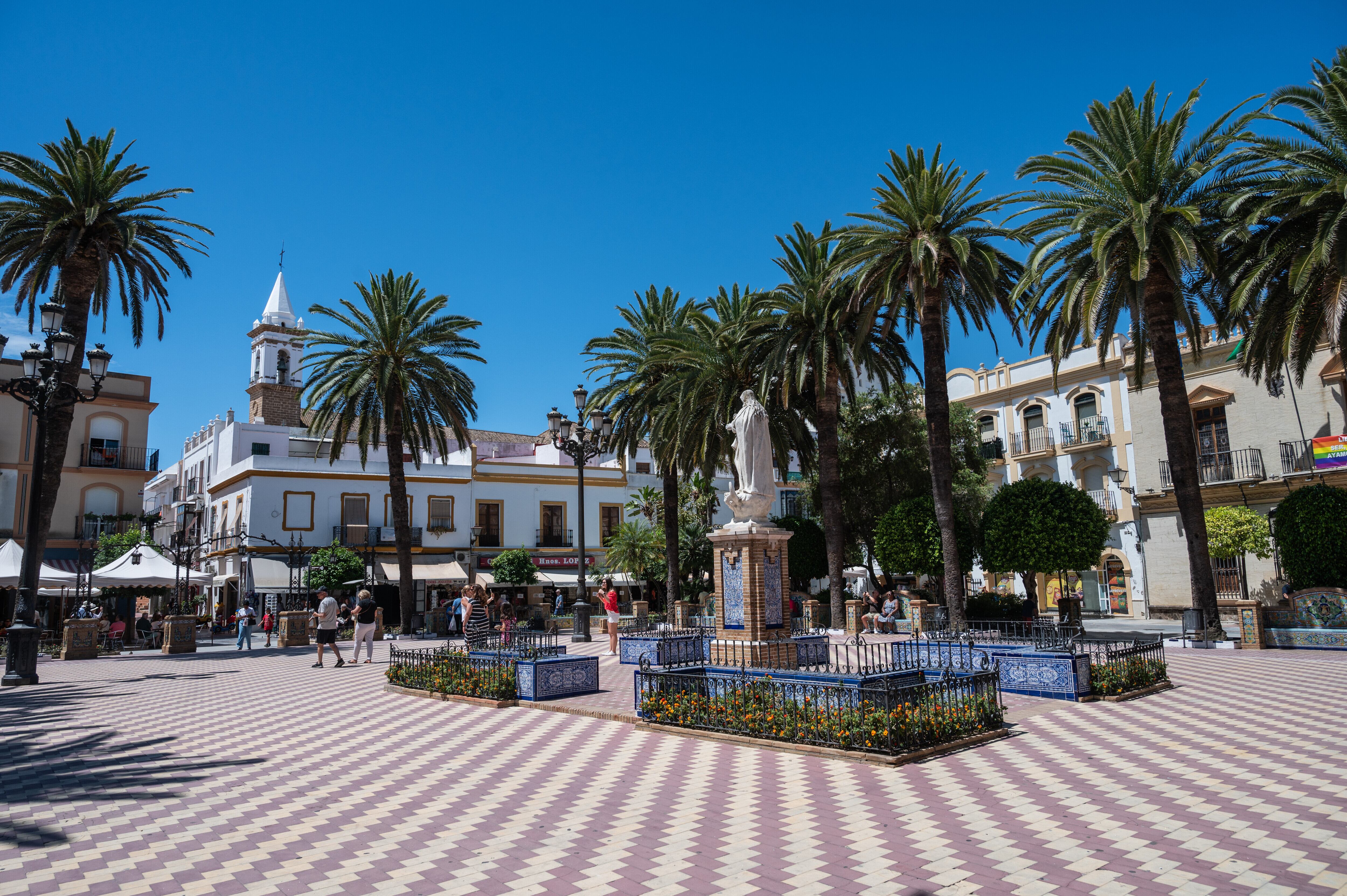AYAMONTE, SPAIN - 2024/06/26: View of Plaza de la Laguna in Ayamonte a town located near the border with Portugal on the mouth of the Guadiana River. (Photo by Marcos del Mazo/LightRocket via Getty Images)