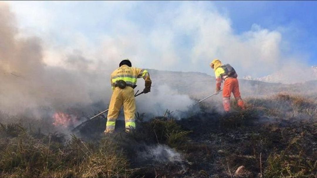 Extinción de un incendio.