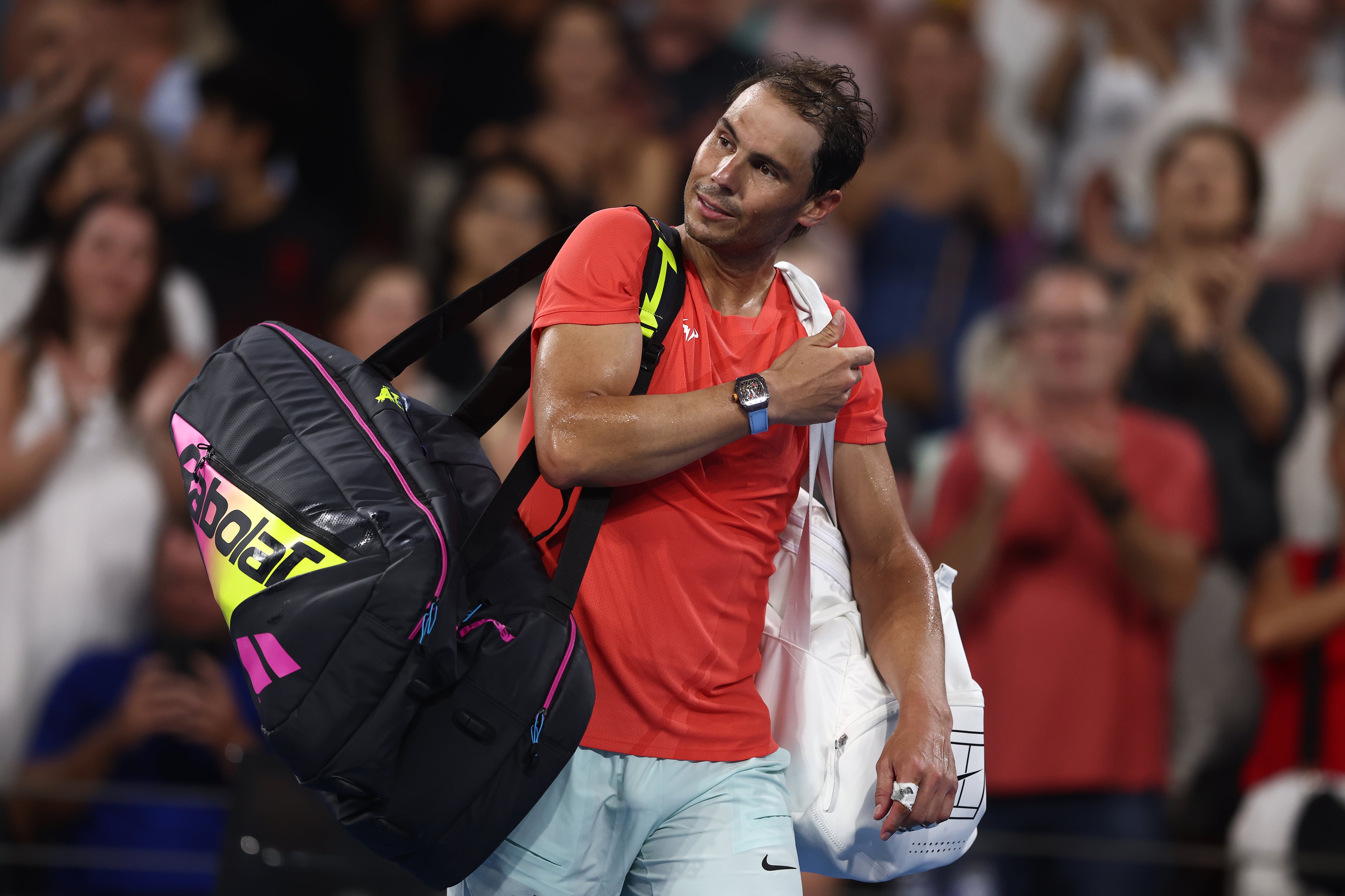 Rafael Nadal, tras su partido frente a Thompson en el torneo de Brisbane. (Chris Hyde/Getty Images)