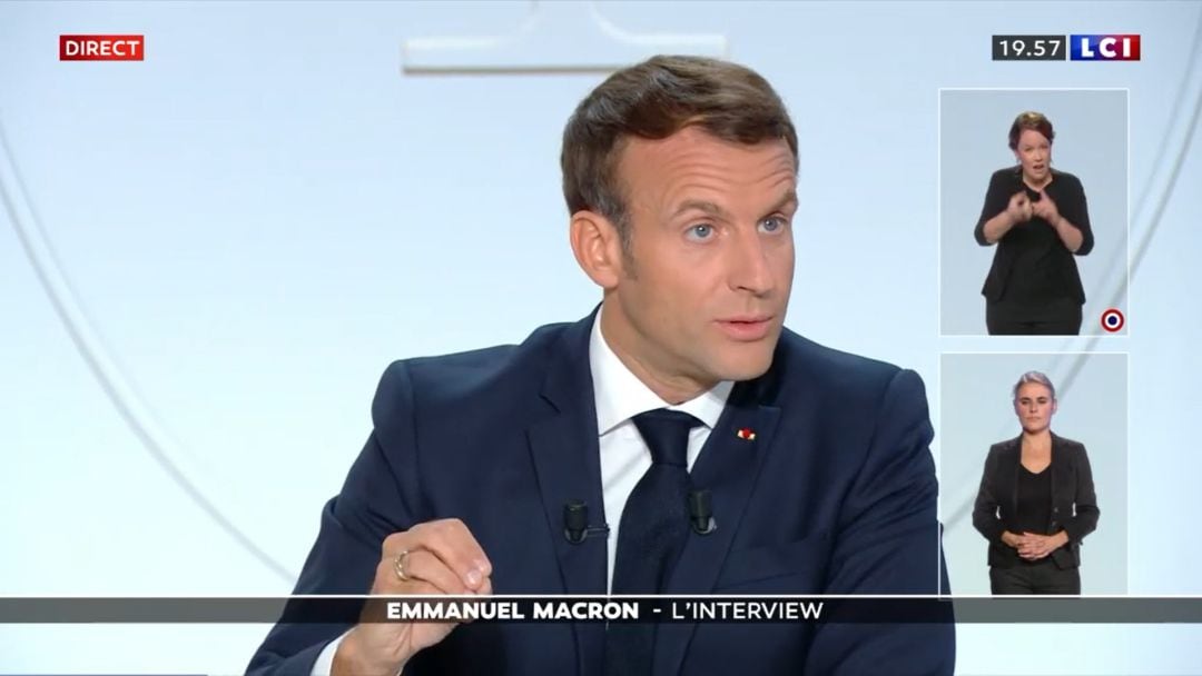 Emmanuel Macron, durante la entrevista de este miércoles.