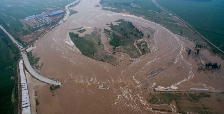 Vista aérea de la ciudad de Xingtai en la provincia de Hebei.