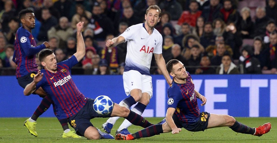 Lenglet y Vermaelen, durante el partido ante el Tottenham de la pasada semana