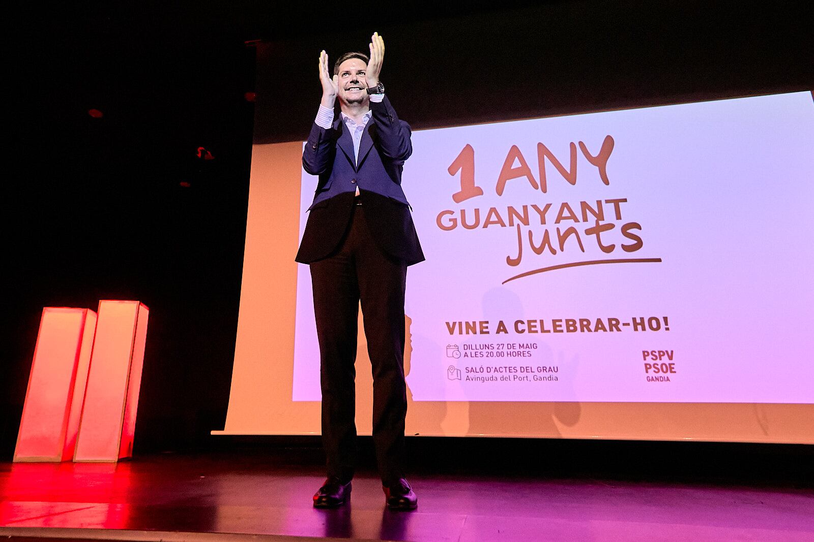 José Manuel Prieto en el acto Un Any Guanyant Junts celebrado ayer en Gandia.