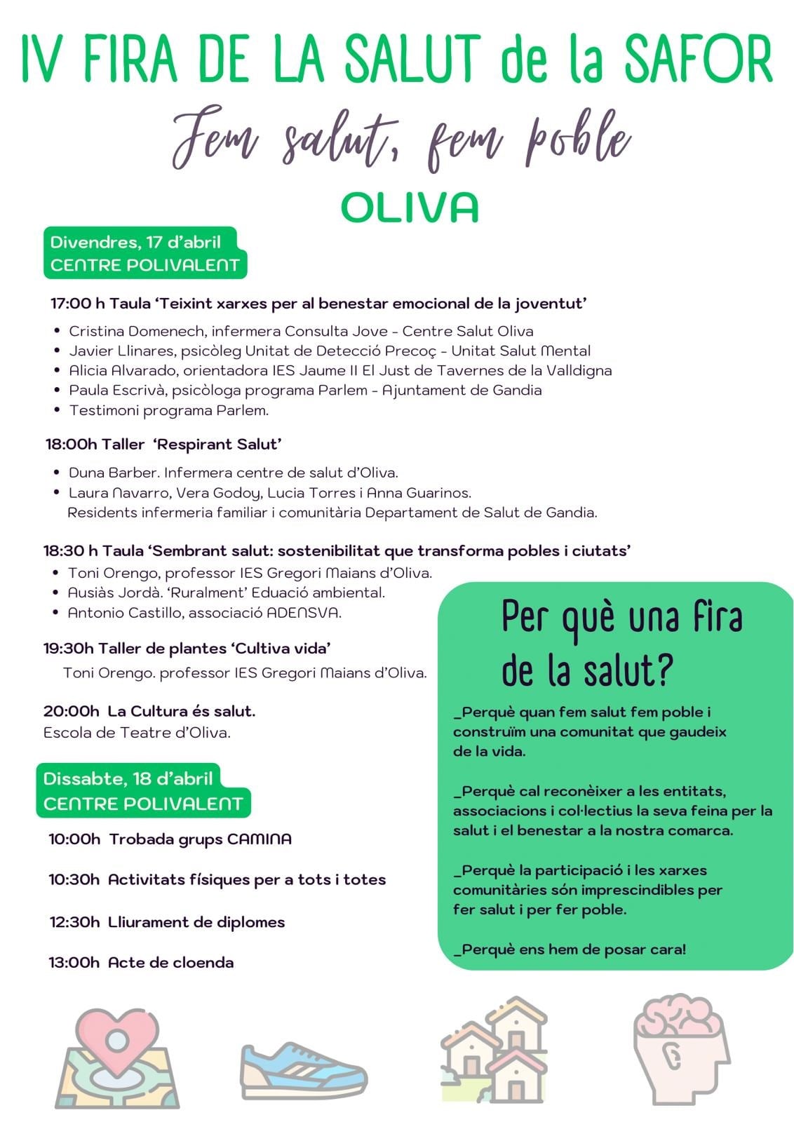 Cartel del Programa de la IV Fira de la Salut de la Safor