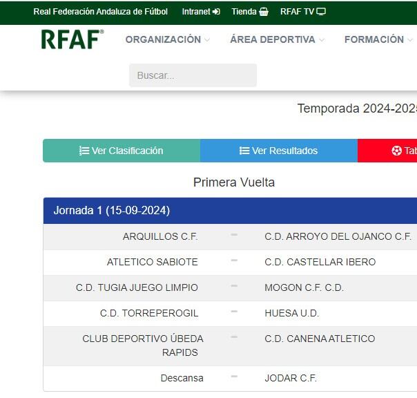 Emparejamientos de la primera jornada