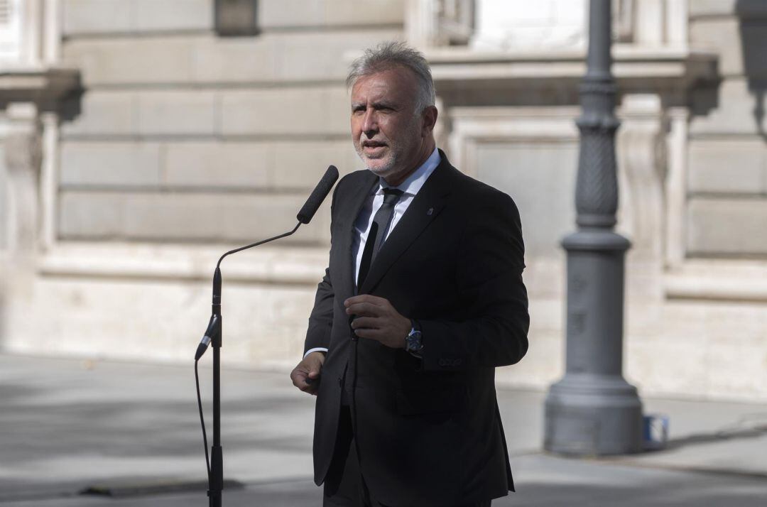 El presidente de Canarias, Ángel Víctor Torres, este jueves en Madrid